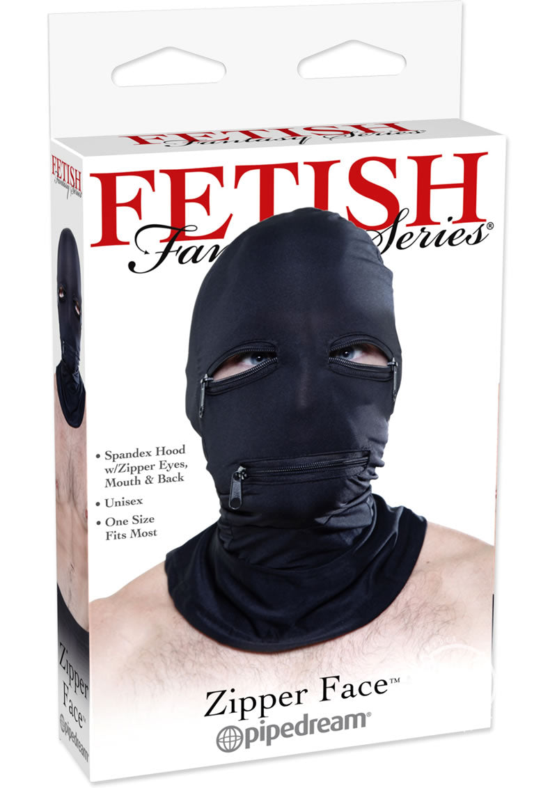 Black Zipper Face Hood