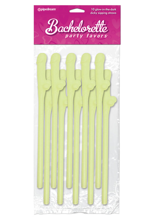 Bp Dicky Sipping Straws Glow 10pk