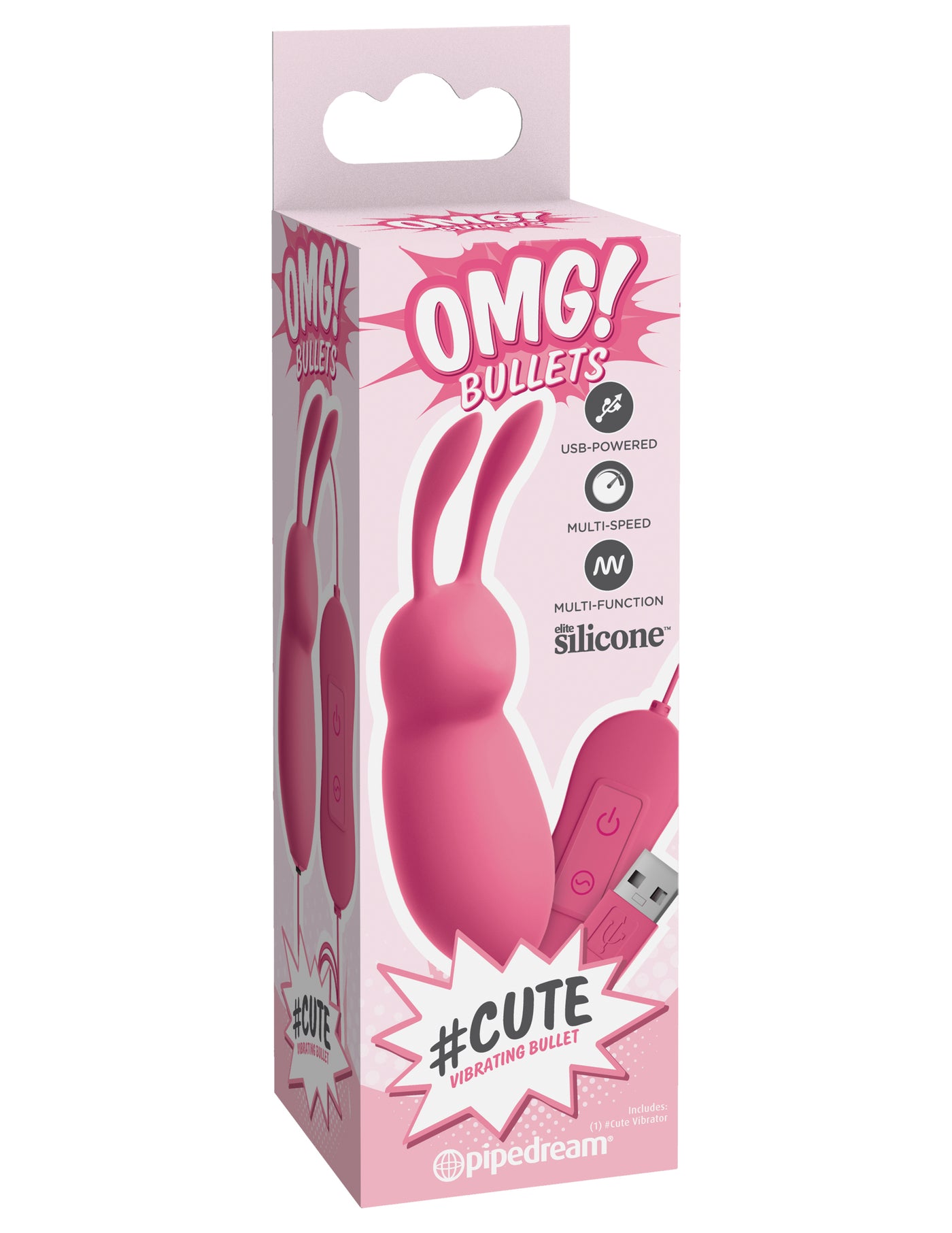 OMG! Bullets #Cute USB Vibrating Bullet - Pink