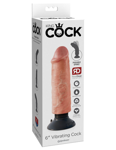 King Cock 6" Vibrating Cock - Light