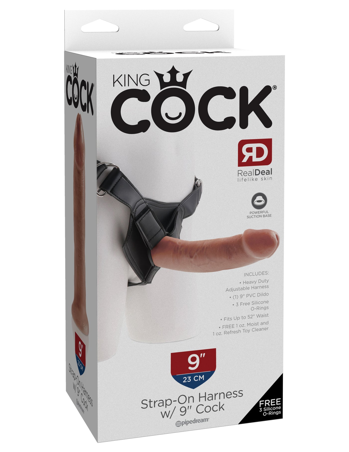 King Cock Strap on Harness with 9" Cock - Tan