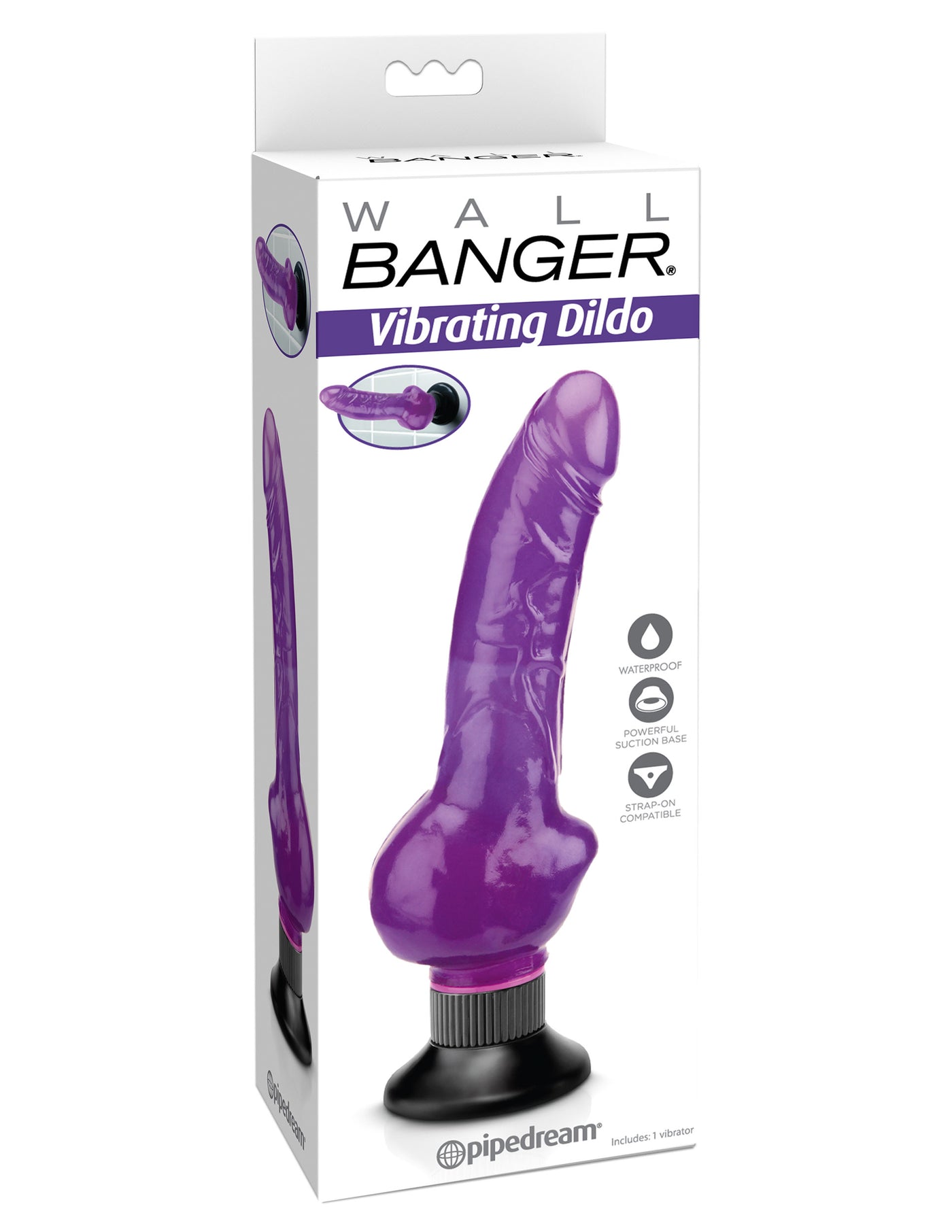 Wall Banger Vibrating Dildo - Purple