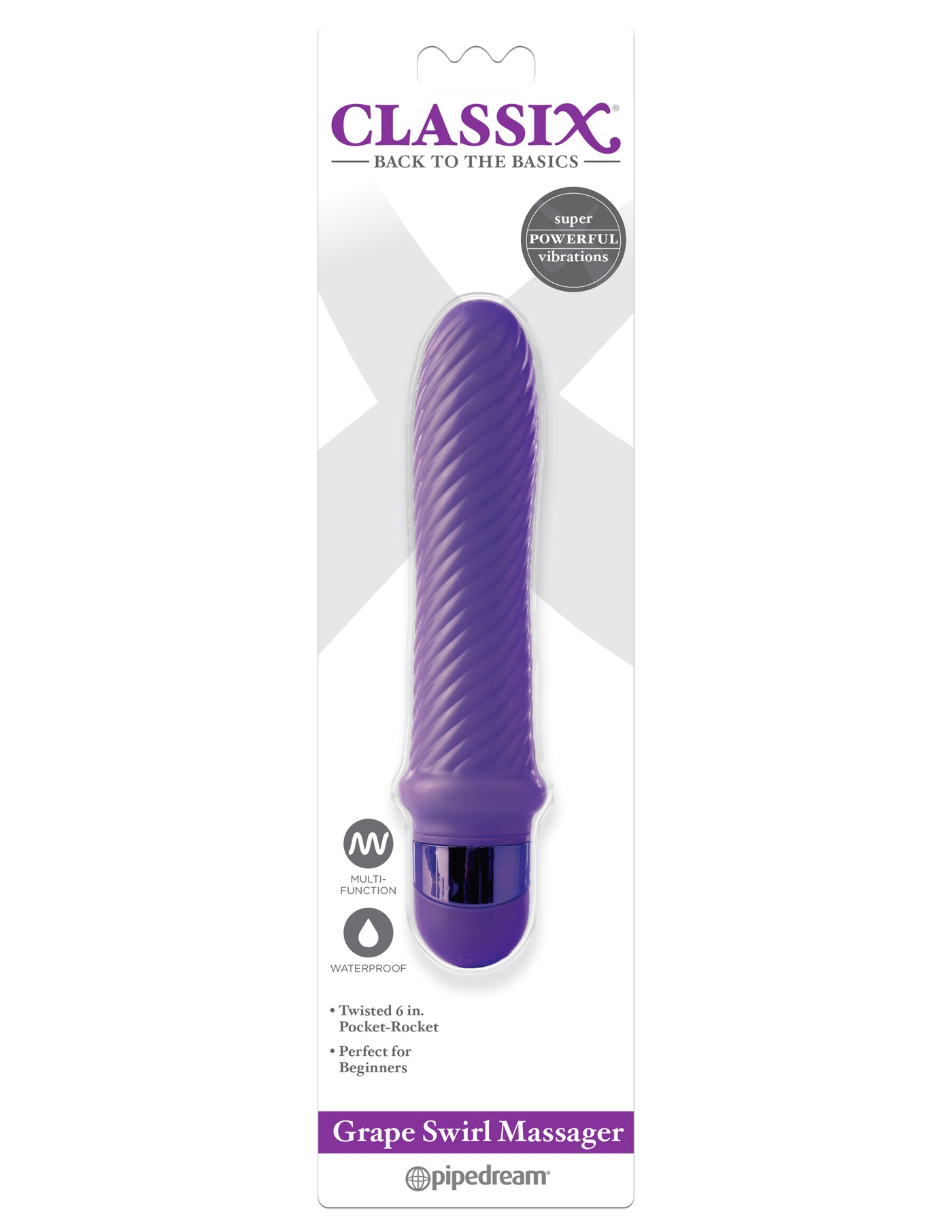 Classix Grape Swirl Massager - Purple