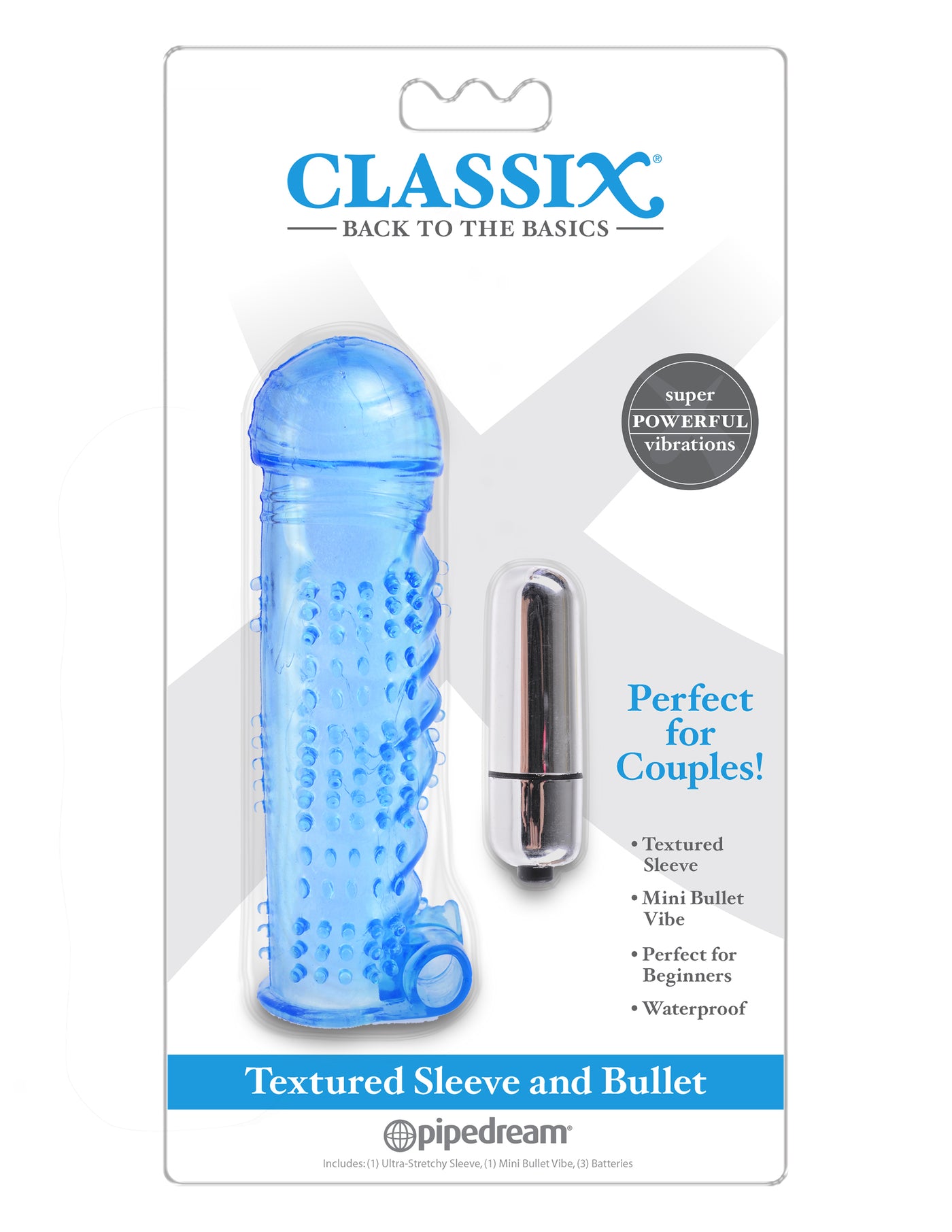 Classix Textured Sleeve and Bullet - Blue