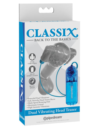 Classix Dual Vibrating Head Teaser - Blue