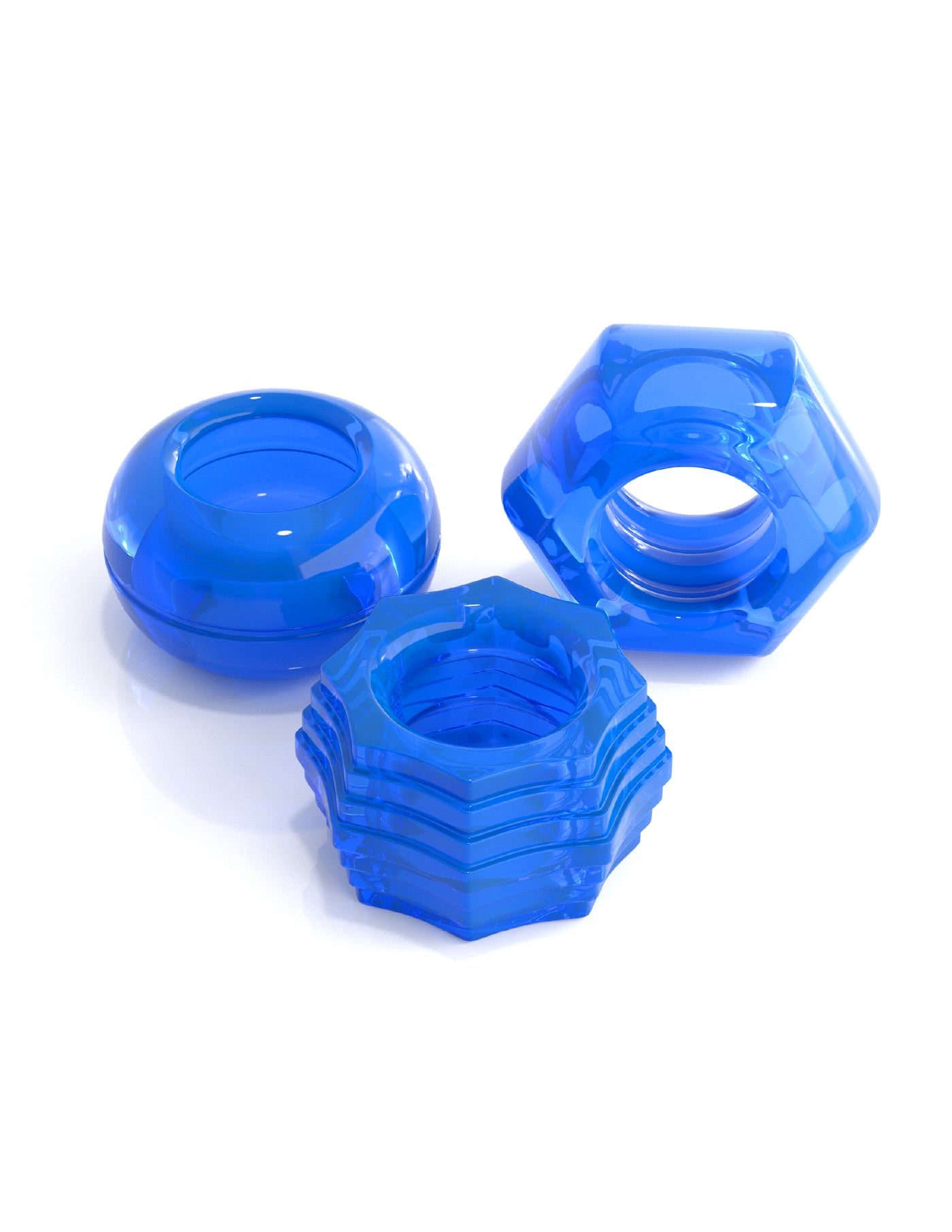 Classix Deluxe Cock Ring Set - Blue