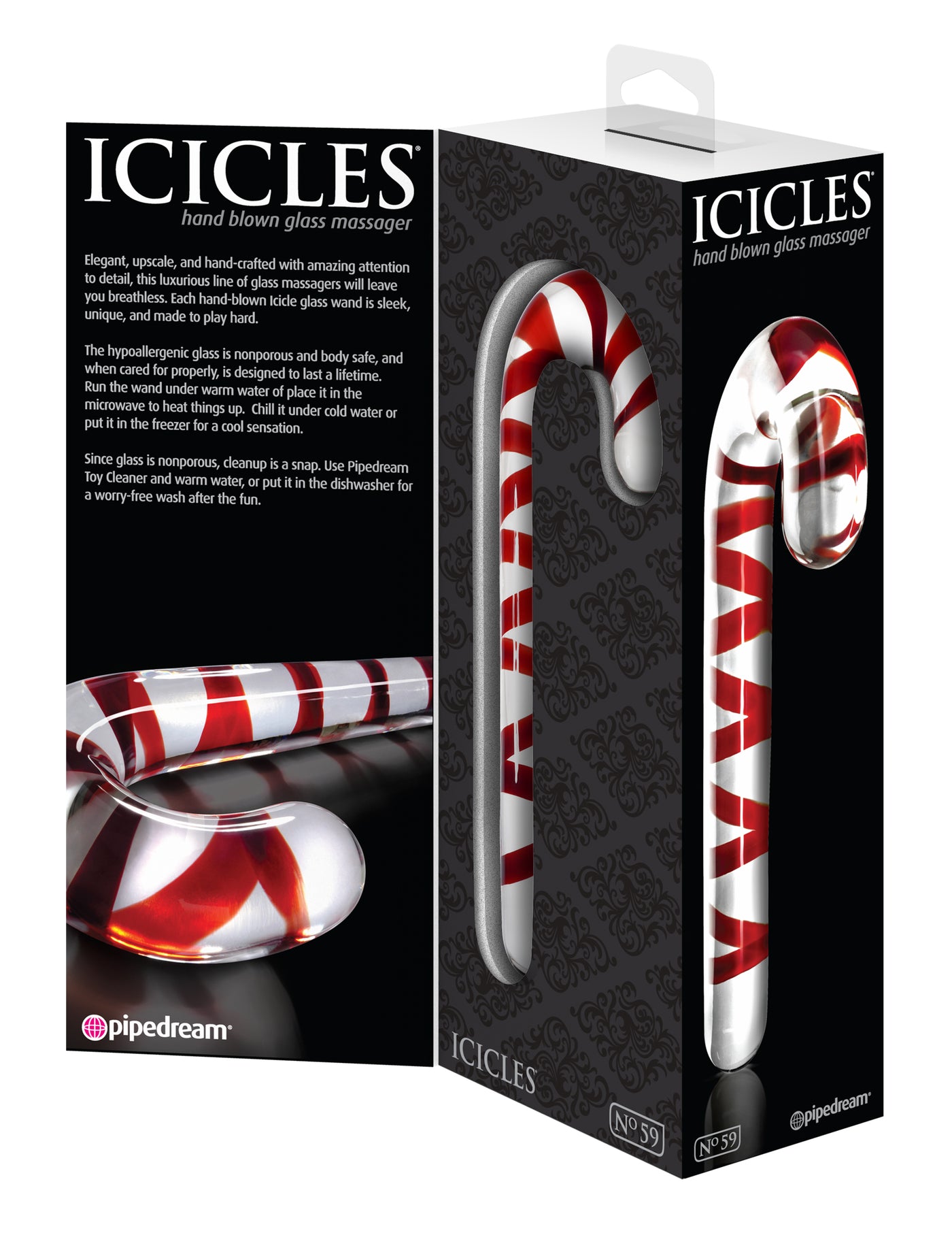 Icicles No. 59 - Clear/Red