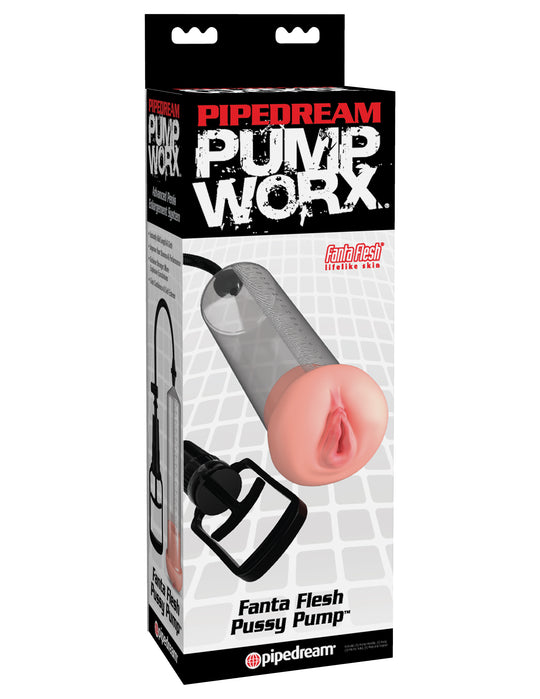 Pump Worx Fanta Flesh Pussy Pump - Clear/Light/Black