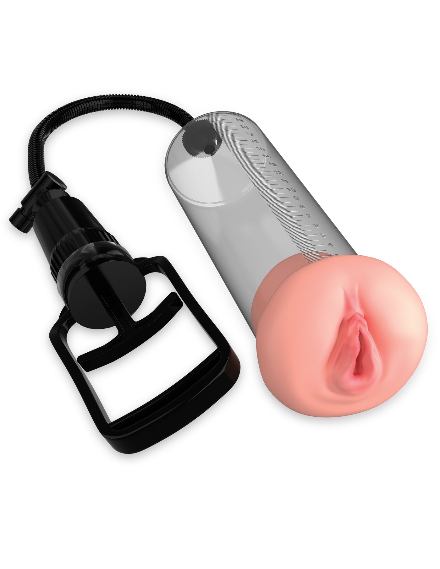 Pump Worx Fanta Flesh Pussy Pump - Clear/Light/Black