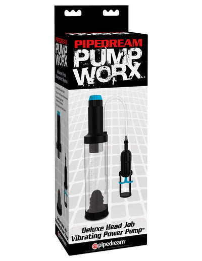 Pump Worx Deluxe Head Job Vibrating Power Pump - Clear/Black