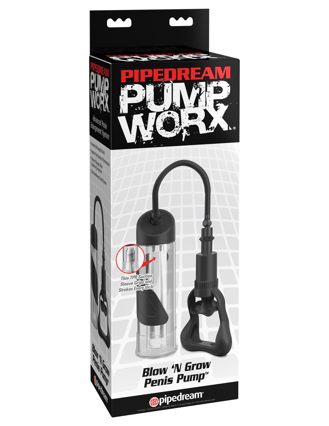 Pump Worx Blow N' Grow Penis Pump - Clear/Black