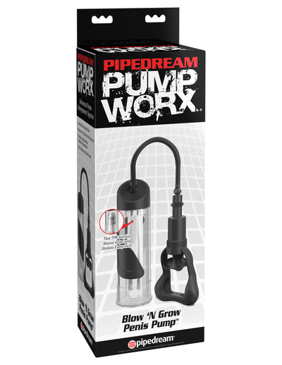 Pump Worx Blow N' Grow Penis Pump - Clear/Black