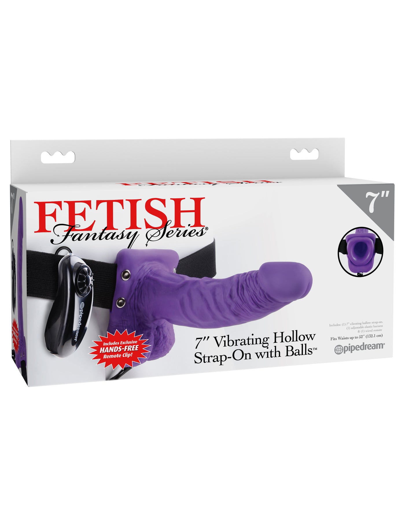 Fetish Fantasy Series 7" Vibrating Hollow Strap-On with Balls