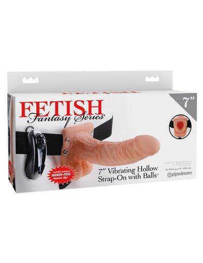 Fetish Fantasy Series 7" Vibrating Hollow Strap-On with Balls