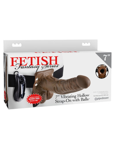 Fetish Fantasy Series 7" Vibrating Hollow Strap-On with Balls