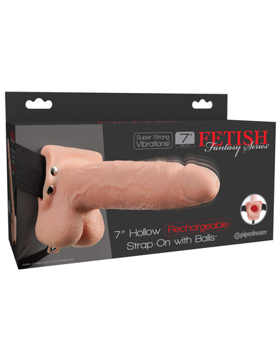 Fetish Fantasy Series 7" Hollow Strap-On - Light/Black