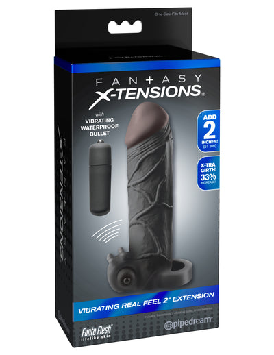 Fantasy X-tensions Vibrating Real Feel 2" Extension - Black