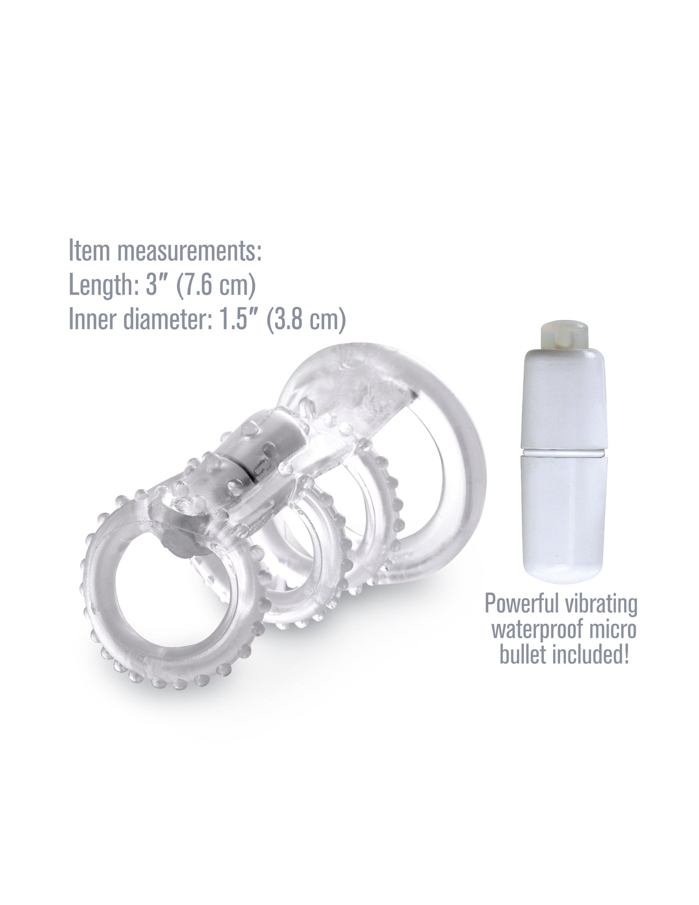 Fantasy X-tensions Vibrating Cock Cage - Clear/White