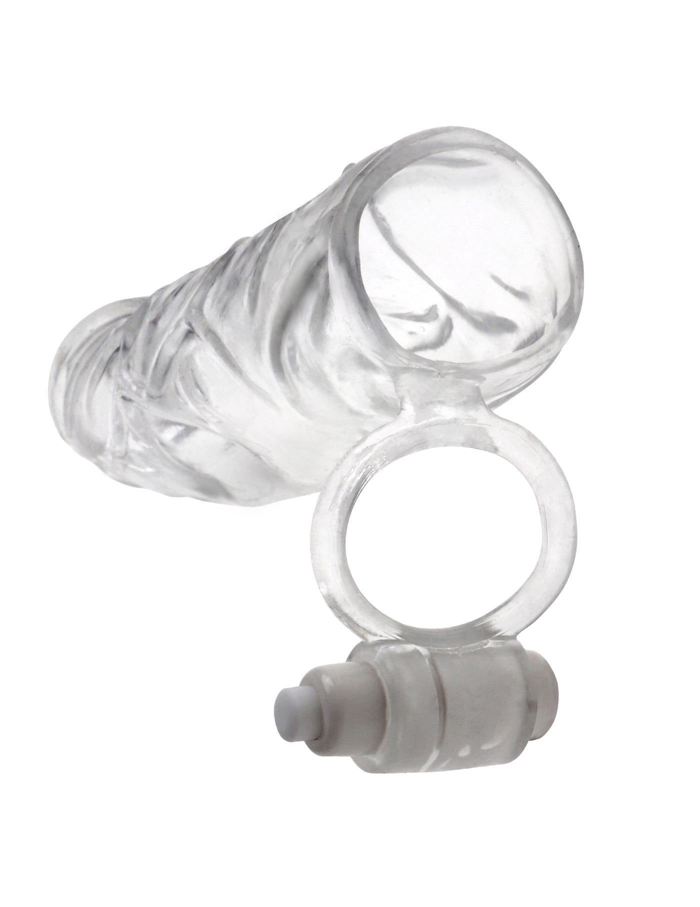 Fantasy X-tensions Vibrating Super Sleeve - Clear/White