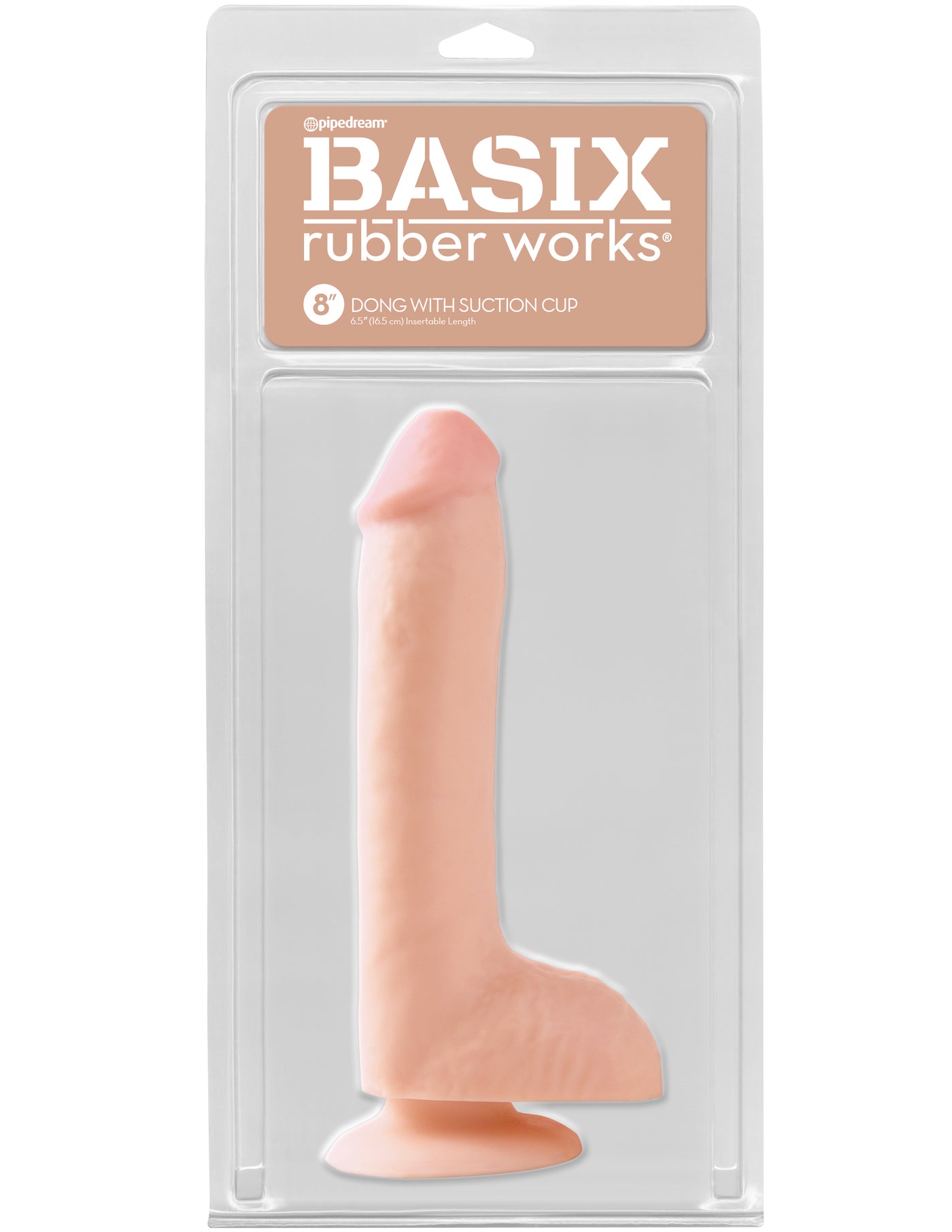 Basix Rubber Works 8" Dong with Suction Cup - Light