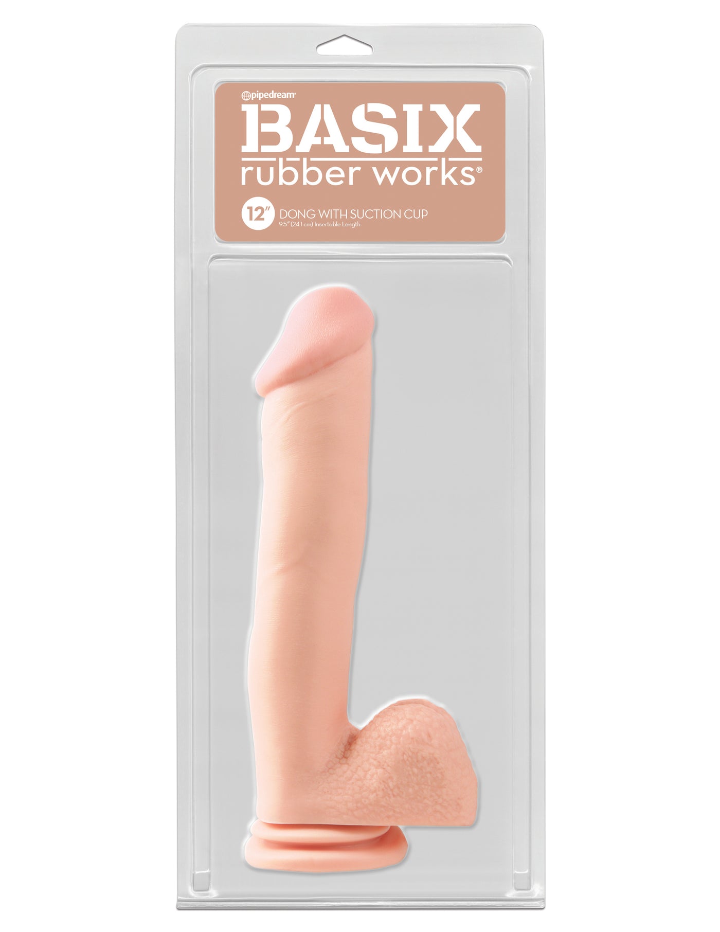 Basix Rubber Works 12" Dong with Suction Cup - Light