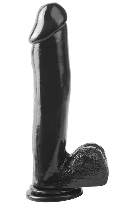 Basix Rubber Works 12" Dong with Suction Cup - Black