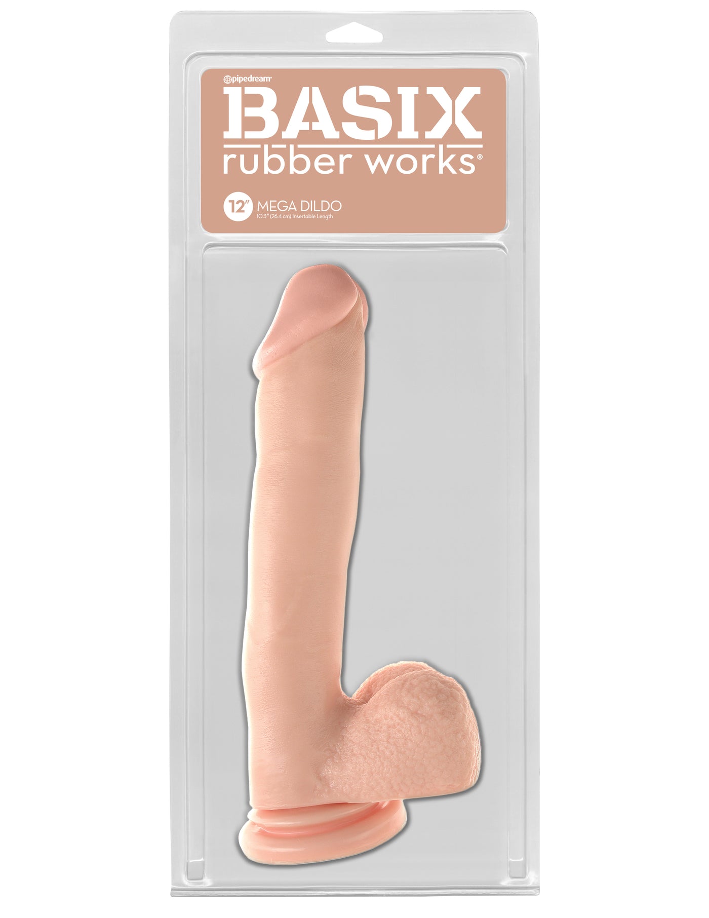 Basix Rubber Works 12" Mega Dildo - Light