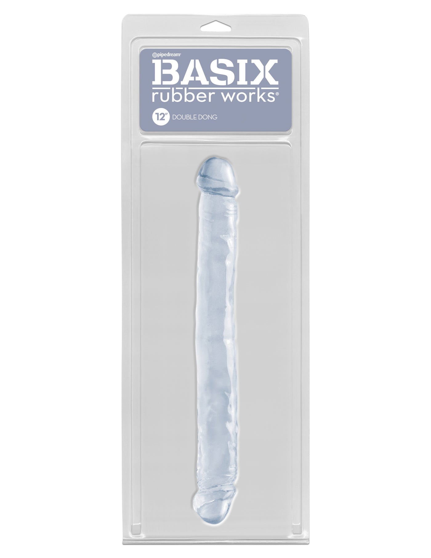 Basix Rubber Works 12" Double Dong - Clear