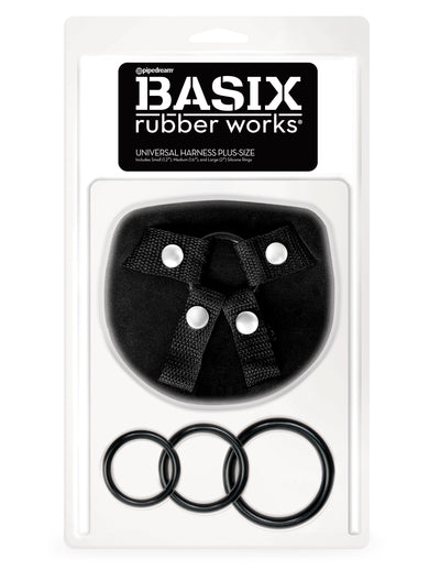 Basix Rubber Works Universal Harness - Plus Size - Black