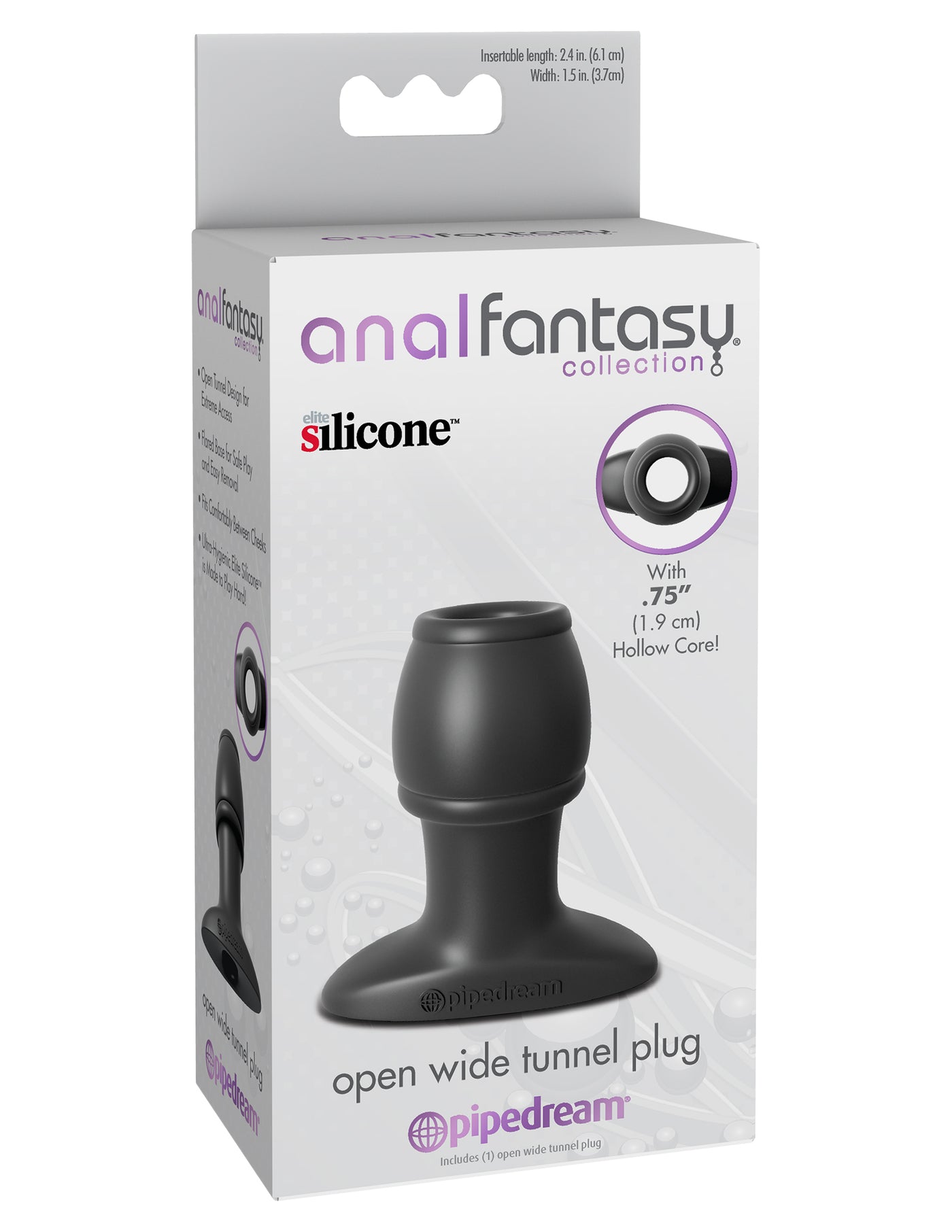 Anal Fantasy Collection Open Wide Tunnel Plug - Black