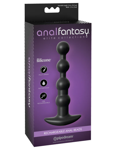 Anal Fantasy Elite Rechargeable Anal Beads - Black