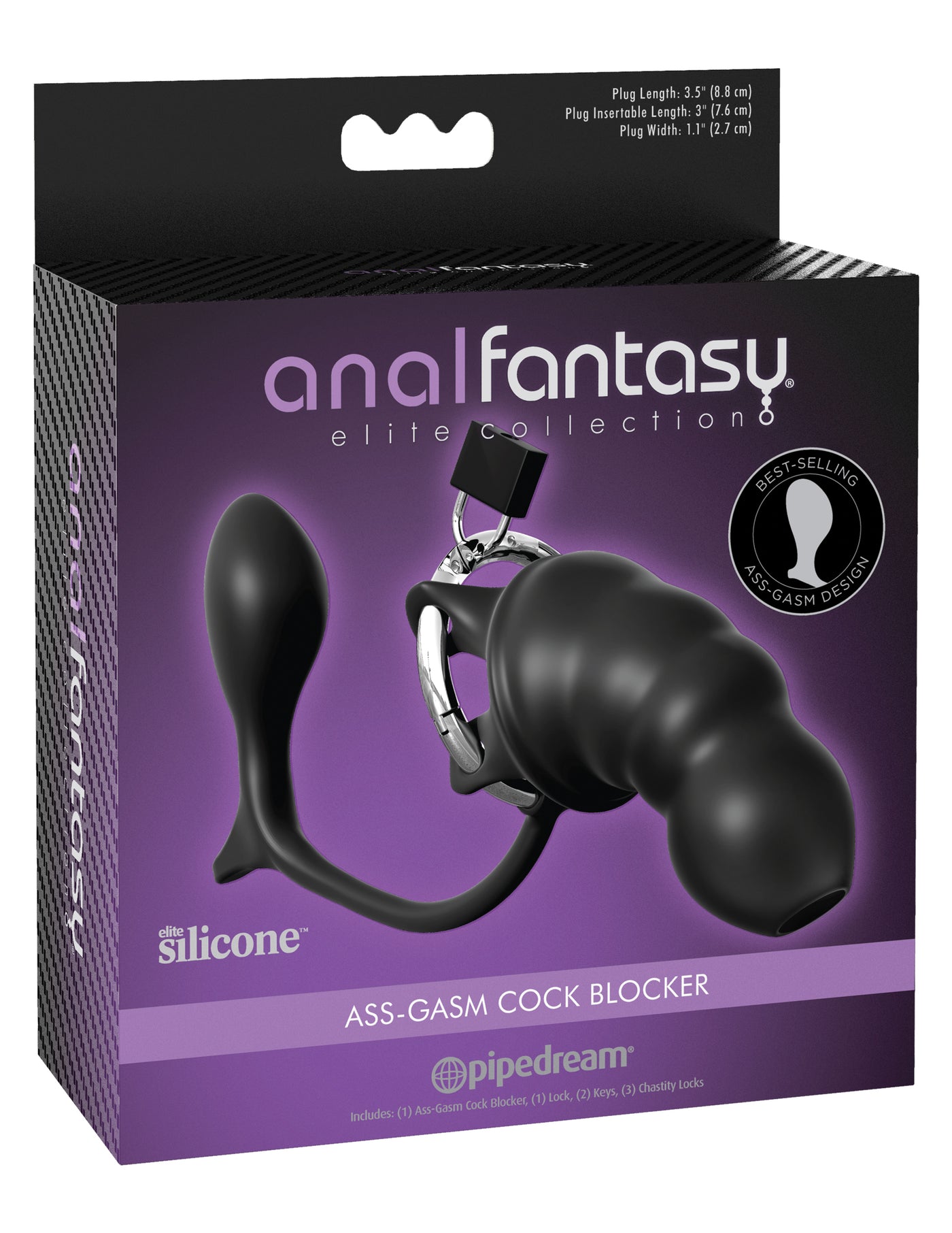 Anal Fantasy Elite Ass-gasm Cock Blocker - Black