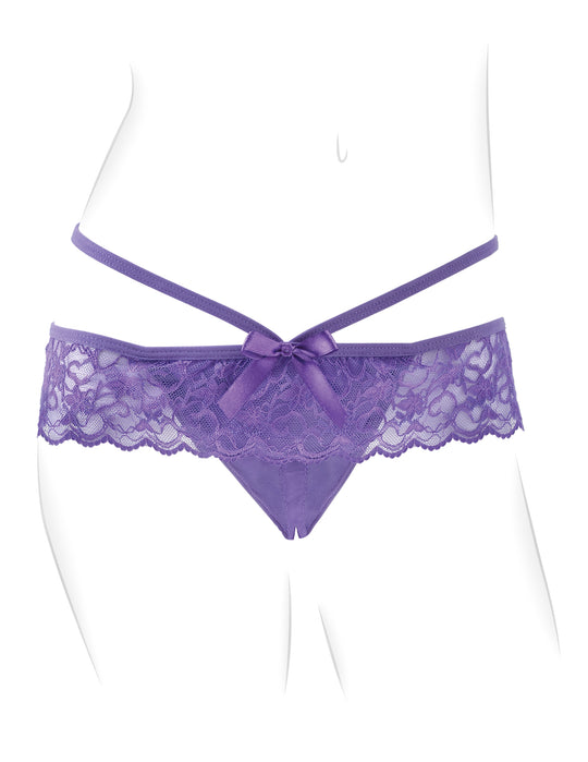 Fantasy For Her Crotchless Panty Thrill-Her - Purple