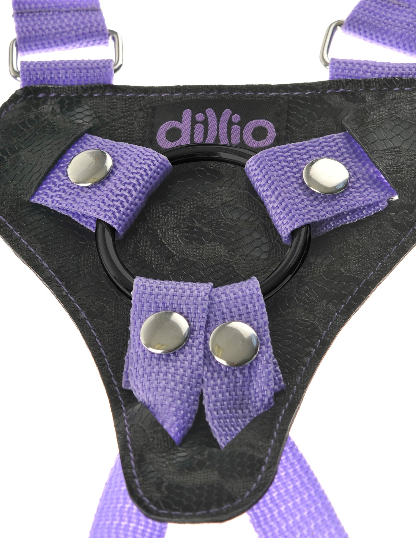 Dillio 7" Strap-On Suspender Harness Set - Purple/Black