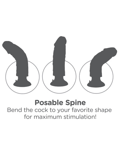 King Cock 7" Vibrating Cock with Balls - Light