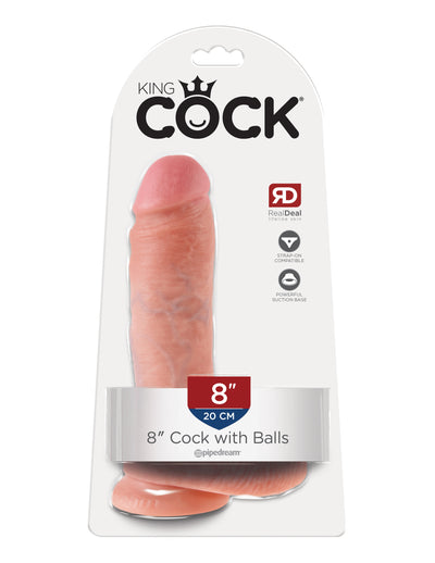 King Cock 8" Cock with Balls - Light