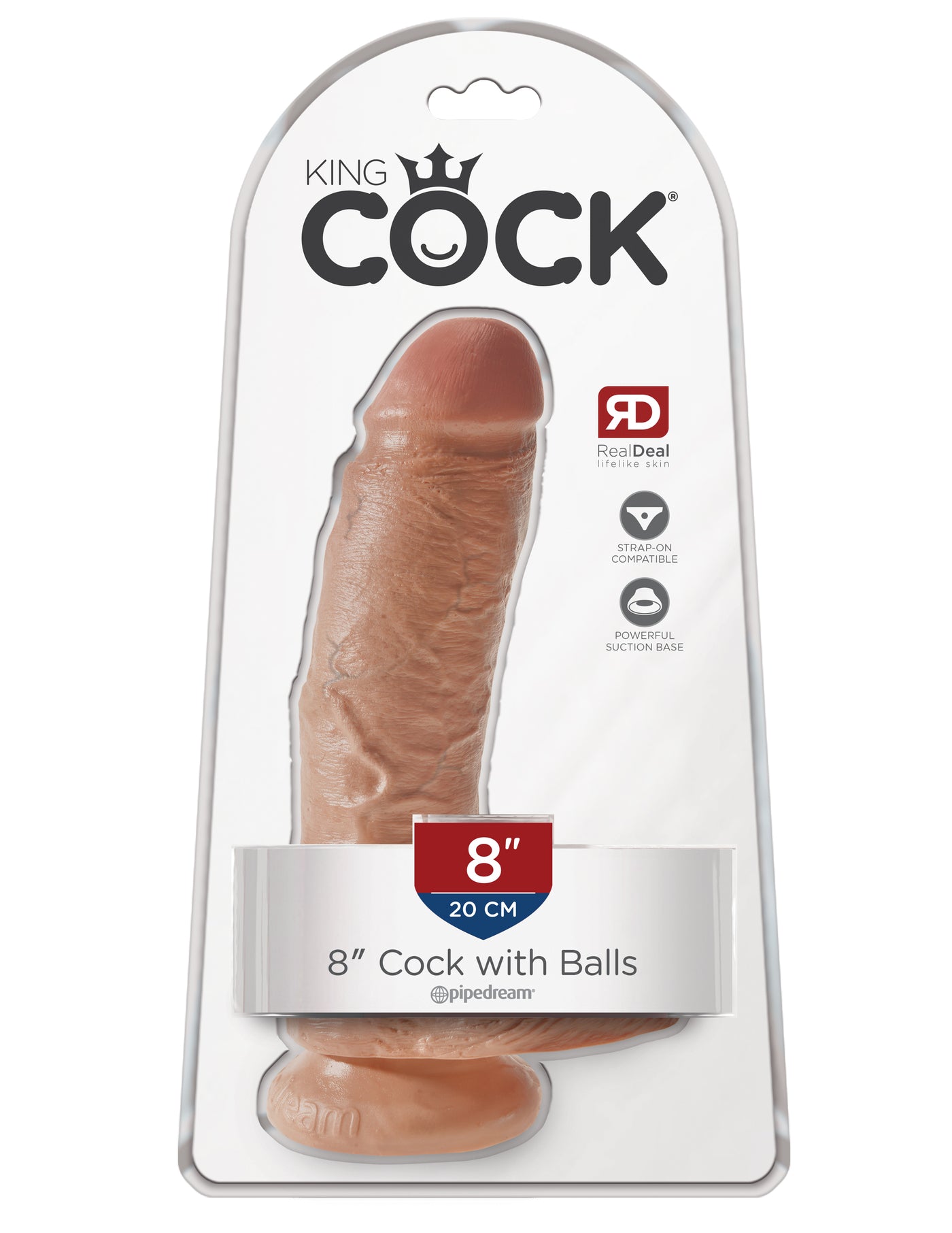 King Cock 8" Cock with Balls - Tan