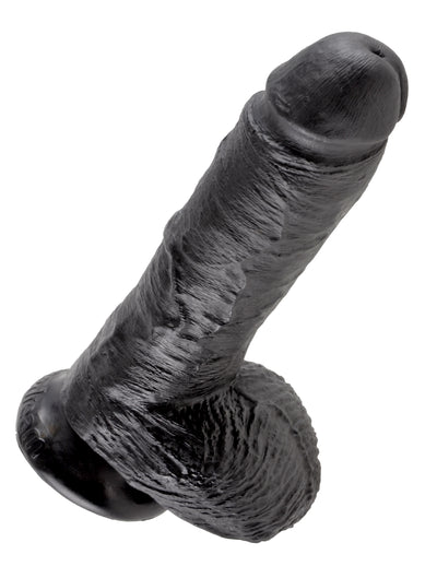 King Cock 8" Cock with Balls - Black