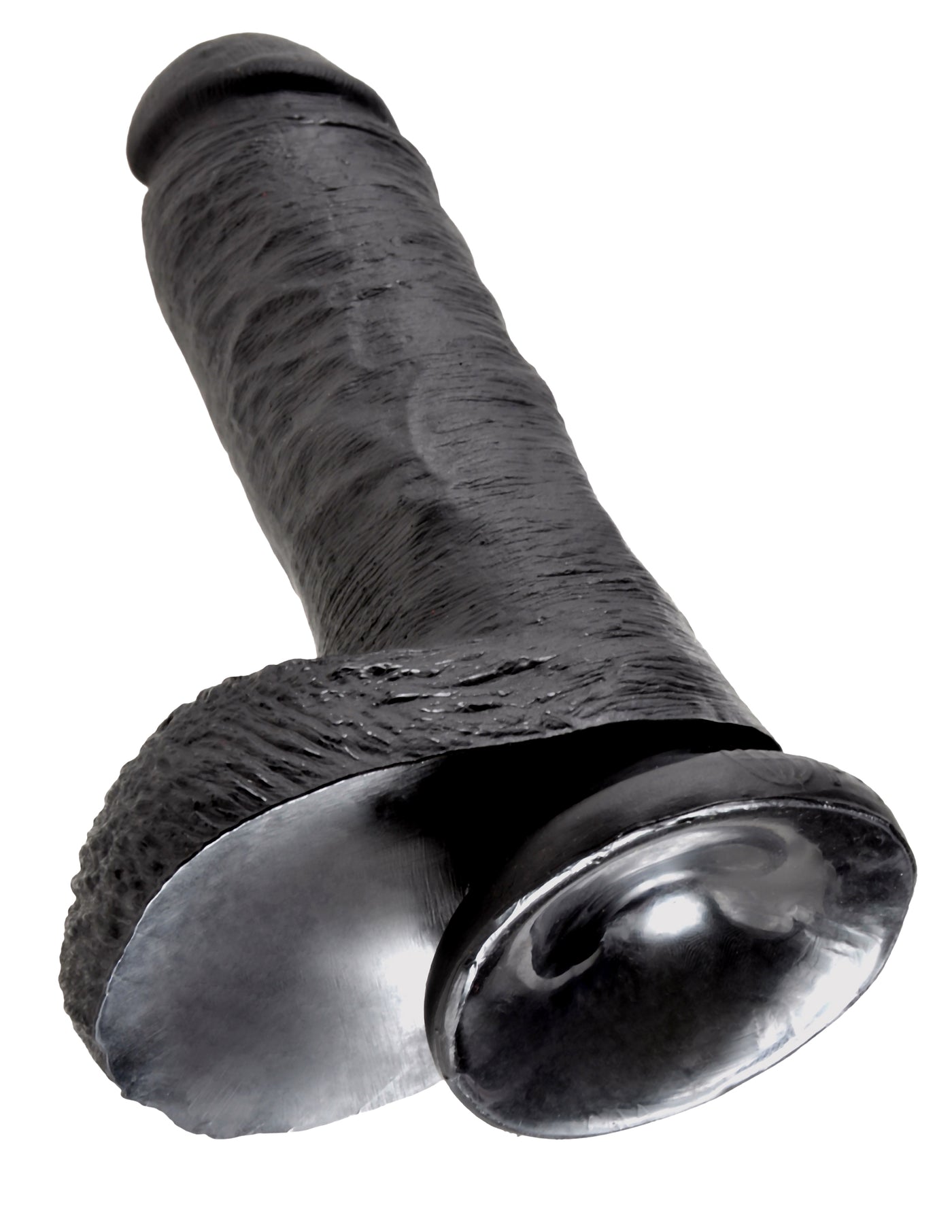 King Cock 8" Cock with Balls - Black