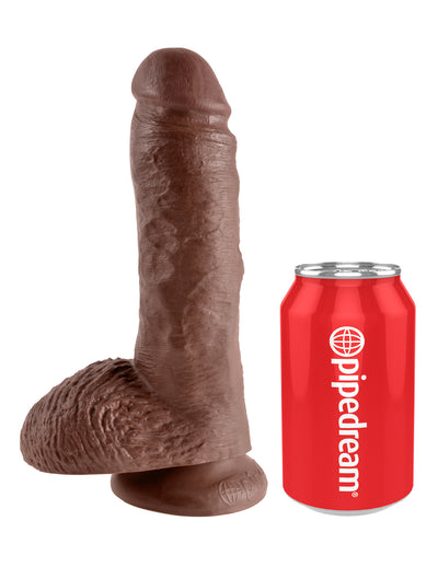 King Cock 8" Cock with Balls - Brown