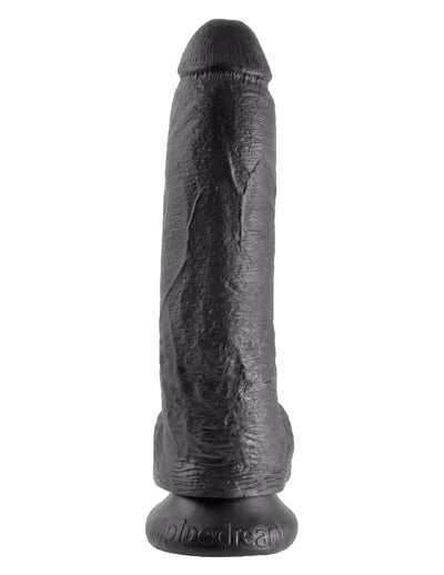 King Cock 9" Cock with Balls - Black