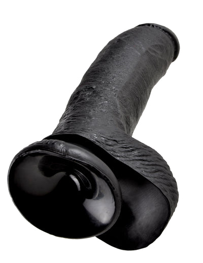 King Cock 9" Cock with Balls - Black