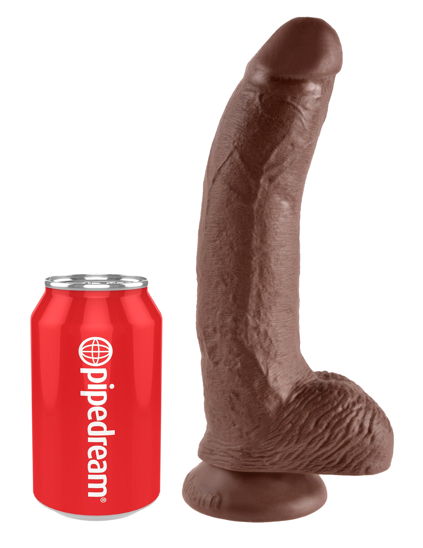 King Cock 9" Cock with Balls - Brown