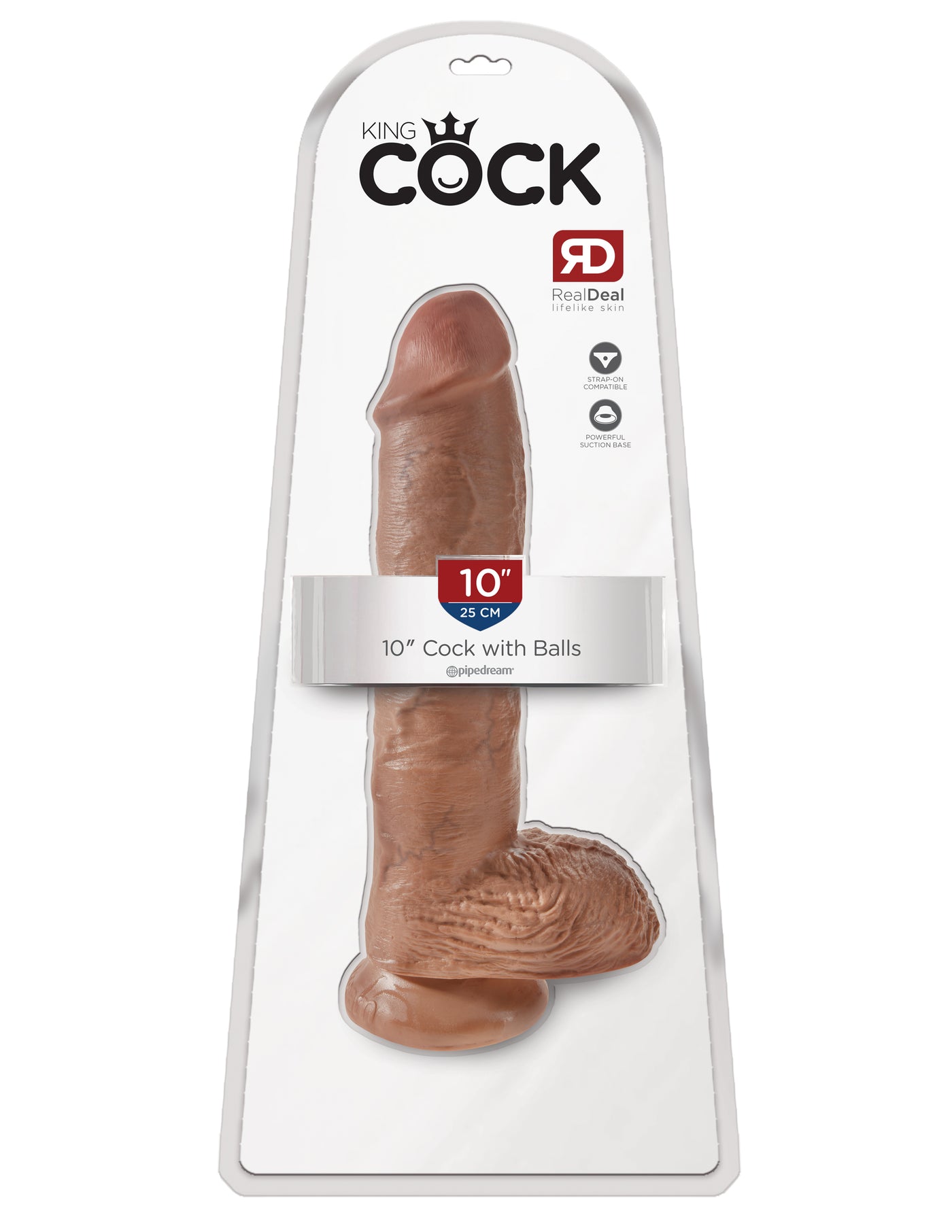 King Cock 10" Cock with Balls - Tan