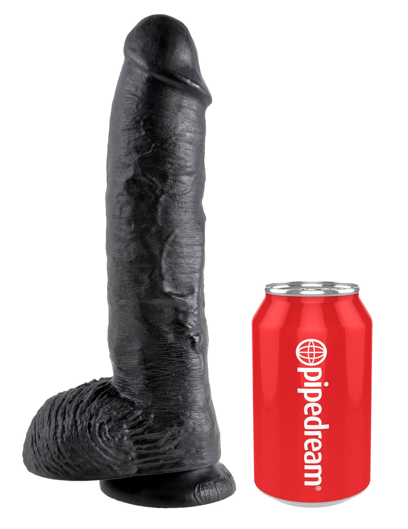 King Cock 10" Cock with Balls - Black