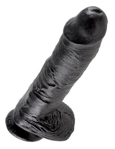 King Cock 10" Cock with Balls - Black