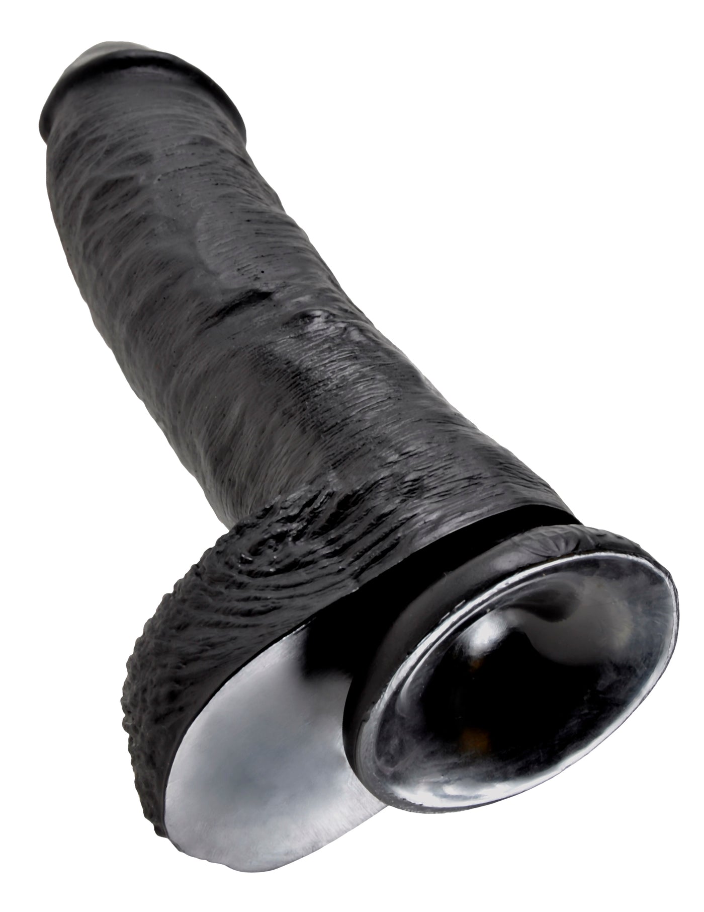 King Cock 10" Cock with Balls - Black