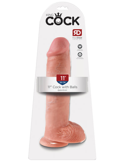 King Cock 11" Cock with Balls - Light