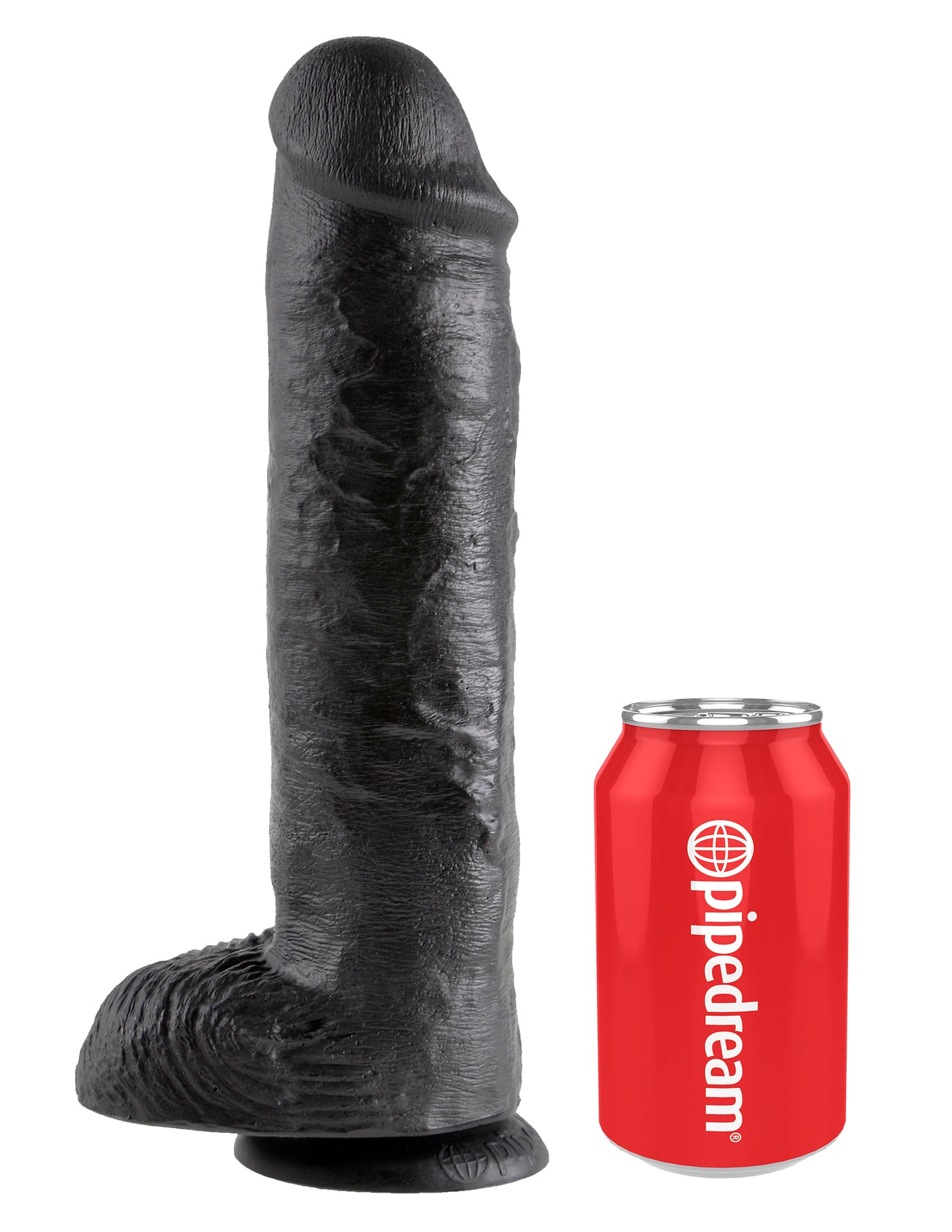 King Cock 11" Cock with Balls - Black