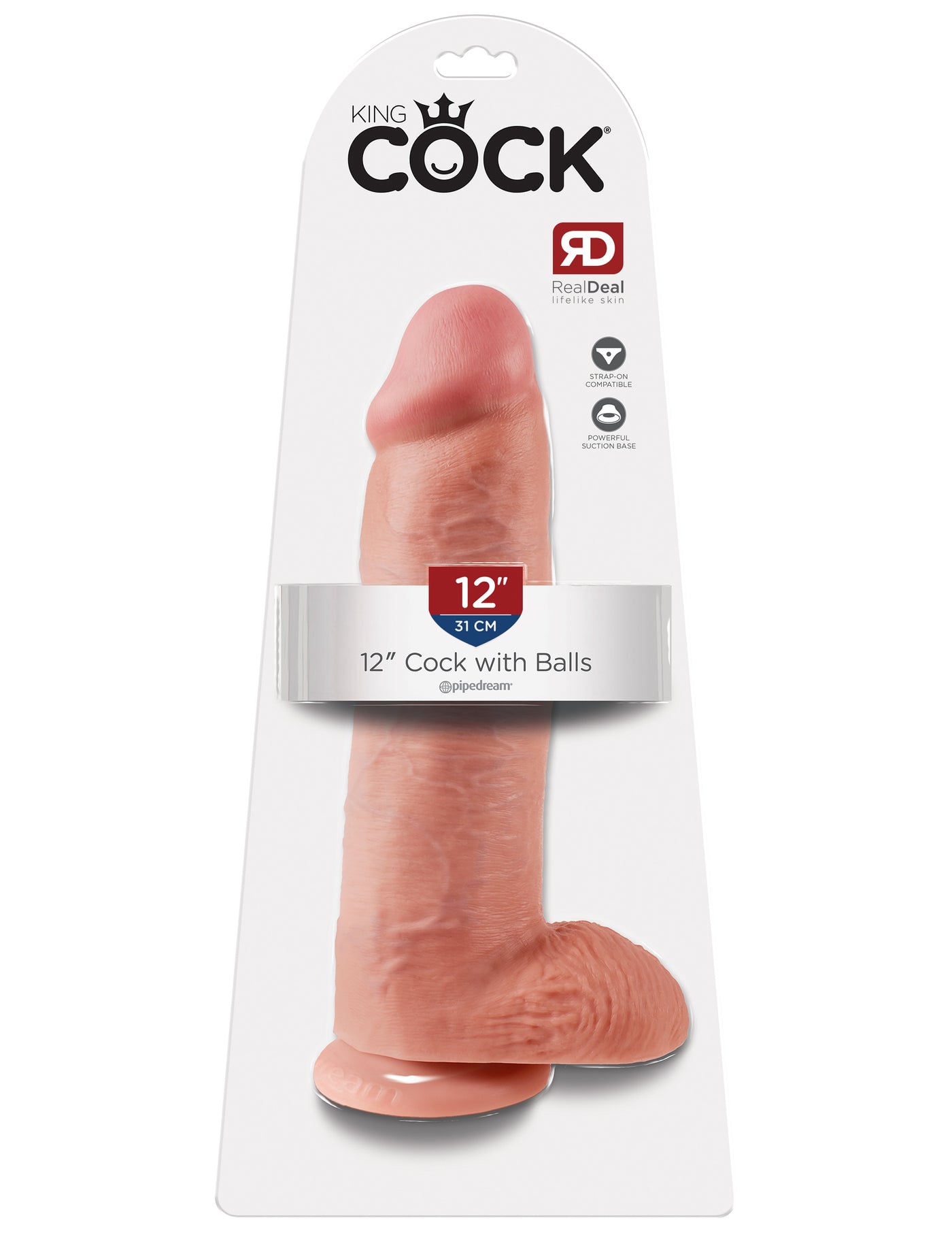 King Cock 12" Cock with Balls - Light